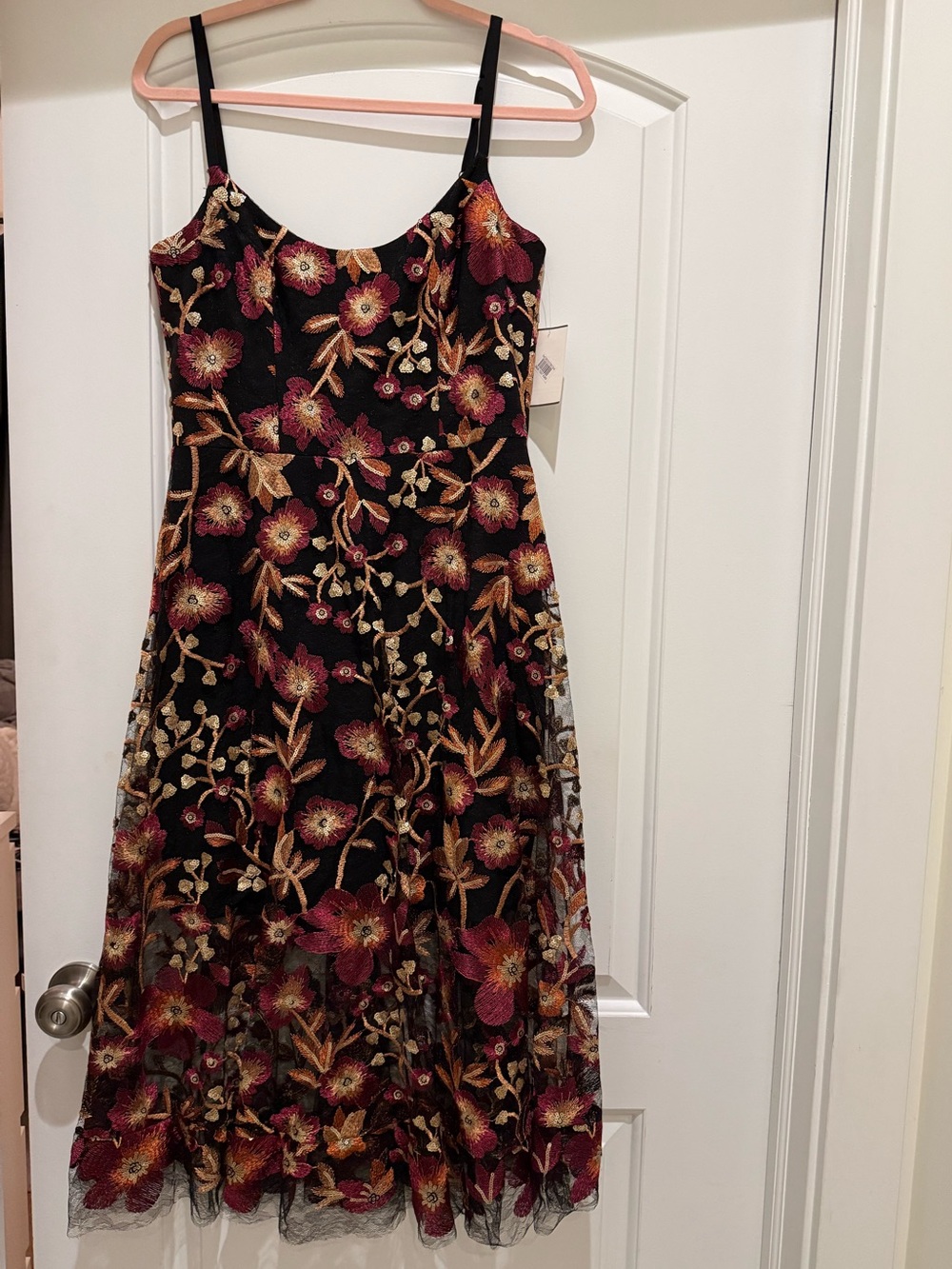 Dress the Population Uma Women's Sleeveless Fit & Flare Embroidered Dress - Picture 1 of 7